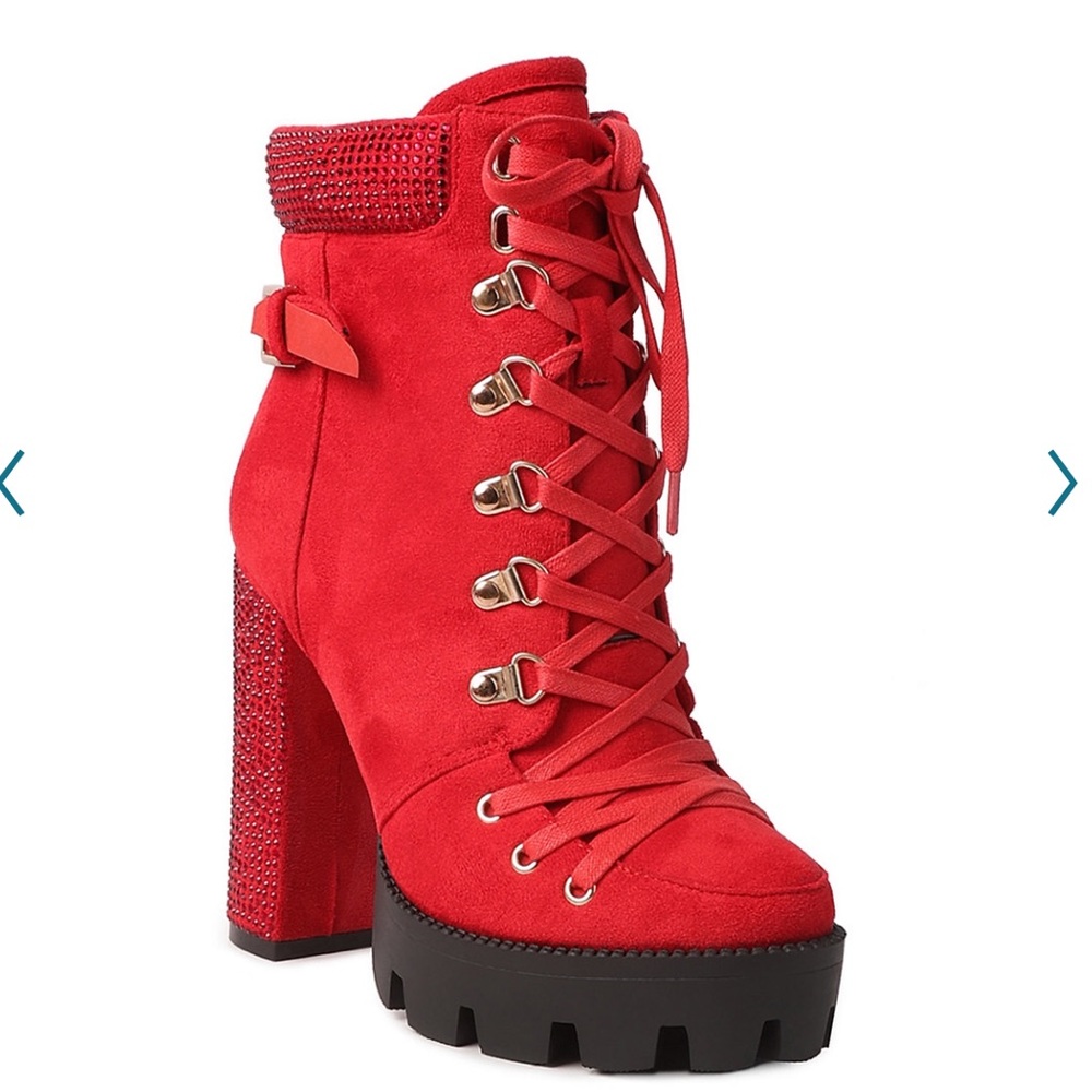 - London rad birch diamante women’s platform ankle boots